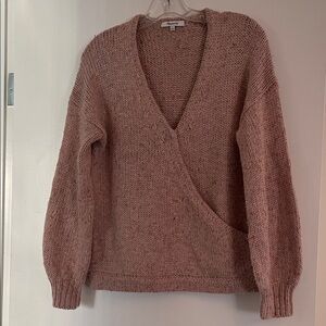 Madewell V-Neck Sweater in Soft Pink